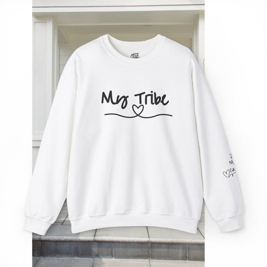 MY TRIBE Crewneck Sweatshirt - Cute Personalized Family Friends Sweater